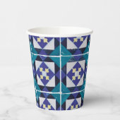 Portugese Tiles - Azulejo Diamond Geometric Papieren Bekers (Links)