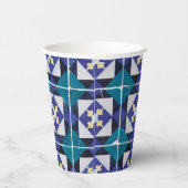 Portugese Tiles - Azulejo Diamond Geometric Papieren Bekers (Rechts)