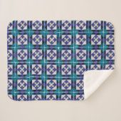 Portugese Tiles - Azulejo Diamond Geometric Sherpa Deken (Voorkant (horizontaal))