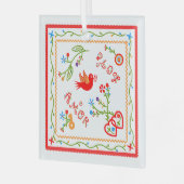 Portugese valentijnse liefdeszakdoeken glas ornament (Voorkant links)