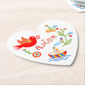 Portugese valentijnse liefdeszakdoeken kartonnen onderzetters (Gekanteld)