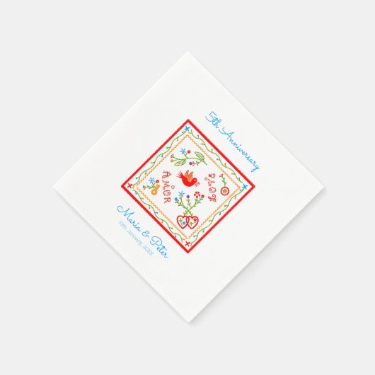 Portugese valentijnse liefdeszakdoeken servet (Hoek)