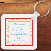 Portugese valentijnse liefdeszakdoeken sleutelhanger (Achterkant)