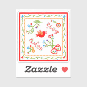 Portugese valentijnse liefdeszakdoeken sticker