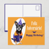 Portugese verjaardagskaart briefkaart (Voorkant / Achterkant)