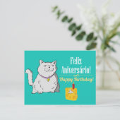 Portugese verjaardagskaart briefkaart (Staand voorkant)