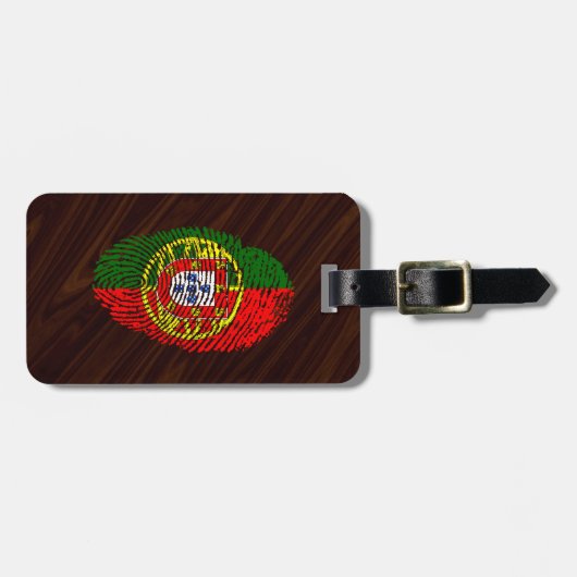 Portugese vingerafdrukvlag bagagelabel (Voorkant horizontaal)