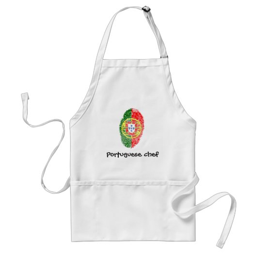 Portugese vingerafdrukvlag standaard schort (Voorkant)