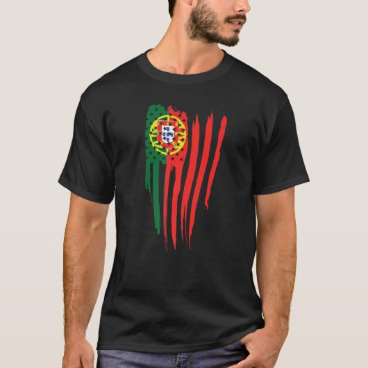 Portugese vlag Amerikaanse vlag Portugese vlag T-shirt (Voorkant)
