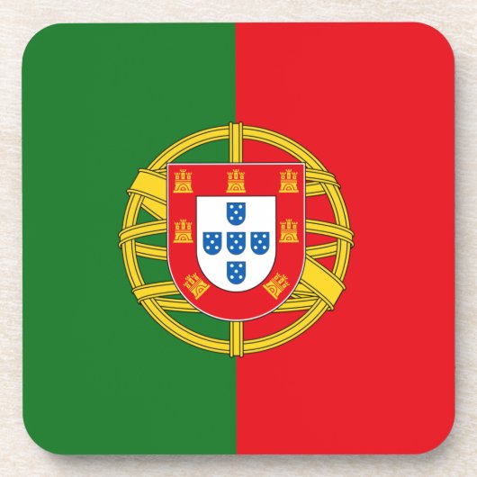 Portugese vlag bier onderzetter (Voorkant)