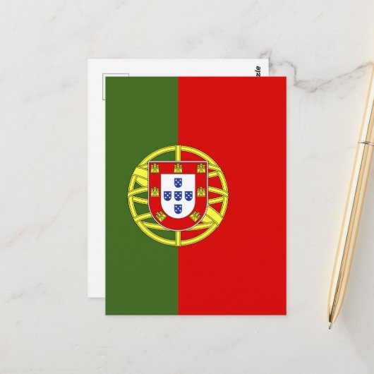 Portugese vlag briefkaart (Voorkant / Achterkant in situ)