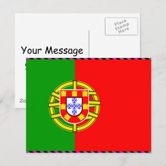 Portugese vlag briefkaart (Voorkant / Achterkant)