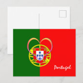 Portugese vlag en hart - Portugal/sportfans Briefkaart (Voorkant / Achterkant)