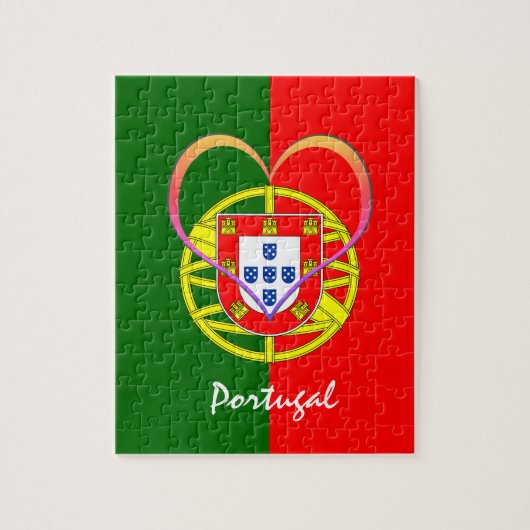 Portugese vlag en hart - Portugal/sportfans Legpuzzel (Verticaal)