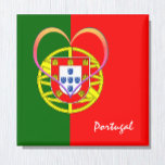 Portugese vlag en hart - Portugal/sportfans Magneet<br><div class="desc">Fridge Magnets: Portugal & Heart - houd van mijn land en Portugese vakantiegangers/sportfans</div>