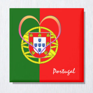 Portugese vlag en hart - Portugal/sportfans Magneet