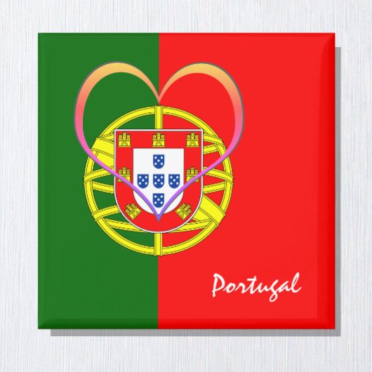 Portugese vlag en hart - Portugal/sportfans Magneet
