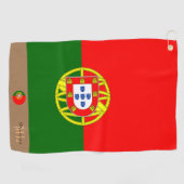 Portugese vlag en Portugal monogrammen Golf Towel Golfhanddoek (Horizontaal)