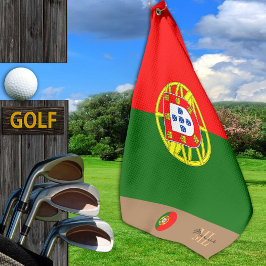 Portugese vlag en Portugal monogrammen Golf Towel Golfhanddoek