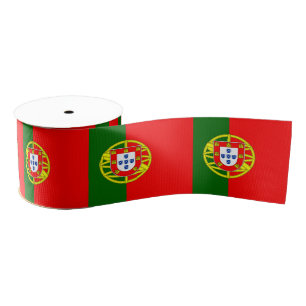 Portugese vlag en Portugal reizen, vakantie/sport Grosgrain Lint