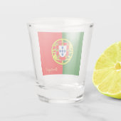 Portugese vlag en Portugese vaderland Shot Glas (Achterkant)