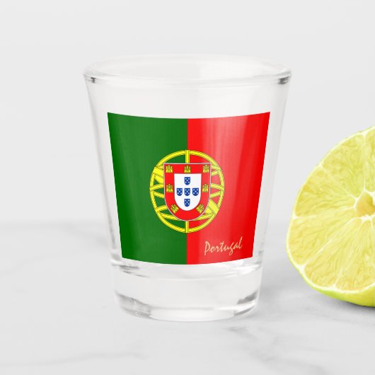 Portugese vlag en Portugese vaderland Shot Glas (Voorkant)