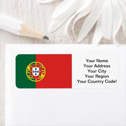 Portugese vlag etiket (Insitu)