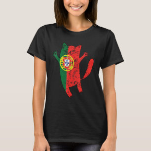 Portugese vlag Flag van Happy Cat Portugal T-shirt