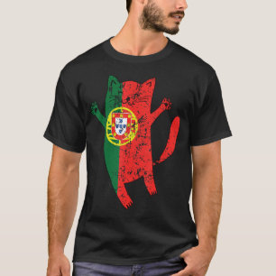 Portugese vlag Flag van Happy Cat Portugal T-shirt