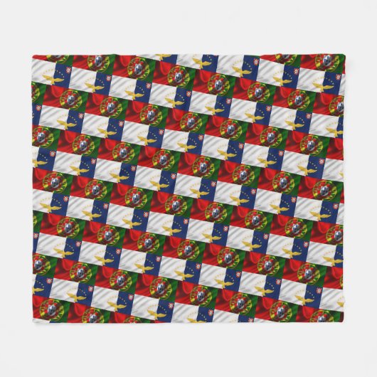 Portugese vlag fleece deken (Voorkant (Horizontaal))
