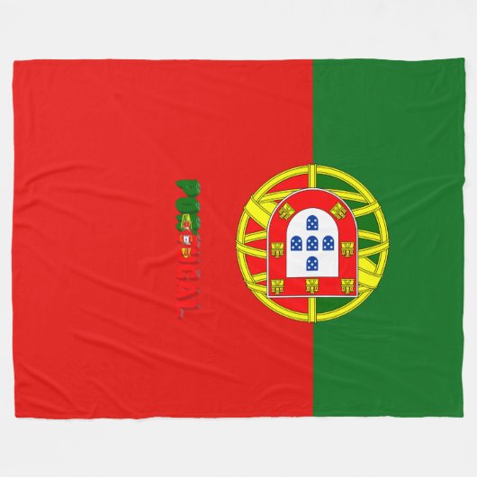 Portugese vlag fleece deken (Voorkant (Horizontaal))