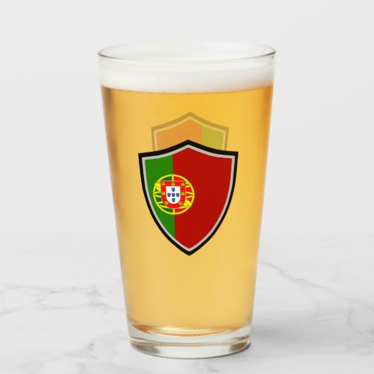 Portugese vlag glas (Achterkant gevuld)