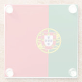 Portugese vlag glazen onderzetter (Achterkant)