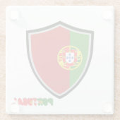 Portugese vlag glazen onderzetter (Achterkant)