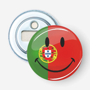 Portugese vlag glimlachen button flesopener
