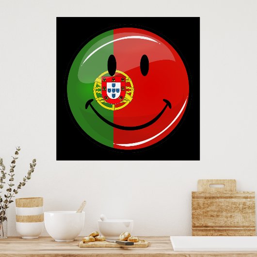 Portugese vlag glimlachen poster (Keuken)