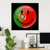 Portugese vlag glimlachen poster (Thuiskantoor)