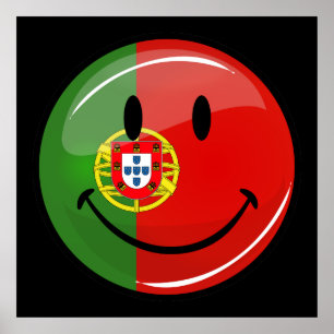 Portugese vlag glimlachen poster