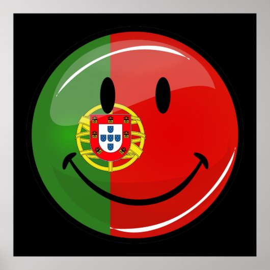 Portugese vlag glimlachen poster (Voorkant)