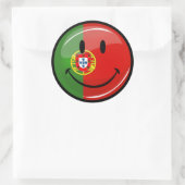 Portugese vlag glimlachen ronde sticker (Tas)