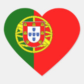Portugese vlag hart sticker (Voorkant)