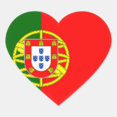 Portugese vlag hart sticker (Voorkant)