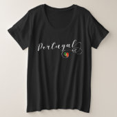 Portugese vlag Heart, Portugal Grote Maat T-shirt (Design voorkant)