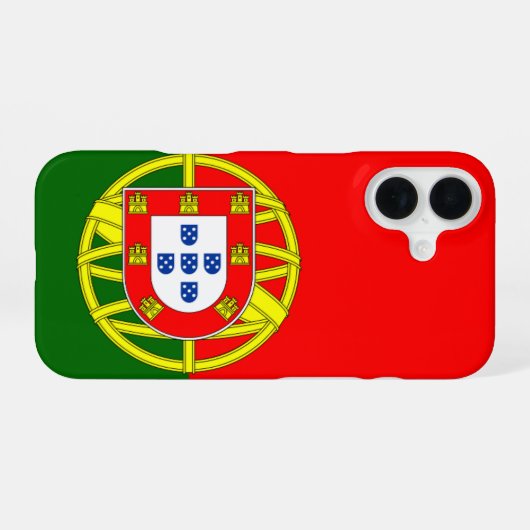 Portugese vlag iPhone 16 hoesje (Achterkant horizontaal)