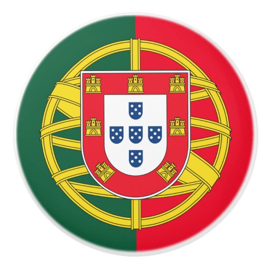 Portugese vlag keramische knop (Voorkant)