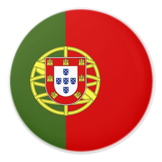 Portugese vlag keramische knop (Voorkant)