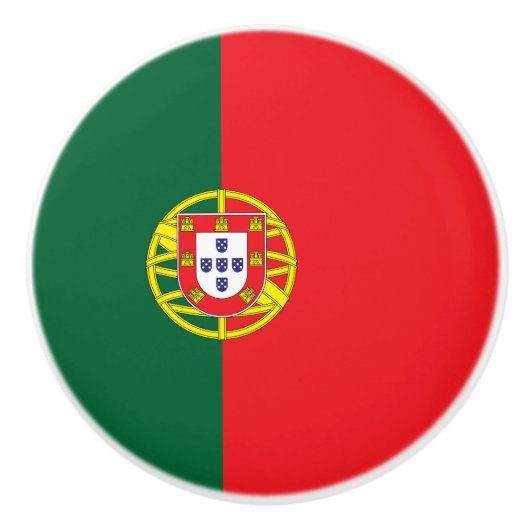 Portugese vlag keramische knop (Voorkant)