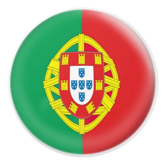 Portugese vlag keramische knop (Voorkant)
