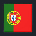 Portugese vlag magneet<br><div class="desc">wereldwijde vlaggenproducten - Je kunt je eigen tekst toevoegen.</div>