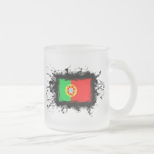 Portugese vlag matglas koffiemok (Rechts)